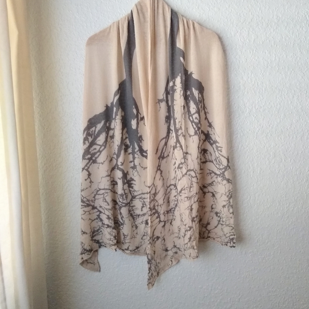 Nordstrom Cashmere Scarf Tree Branch Blush & Gray